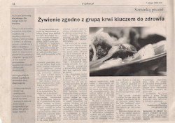 Żywienie zgodne z grupą krwi kluczem do zdrowia